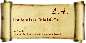Lenkovics Adolár névjegykártya